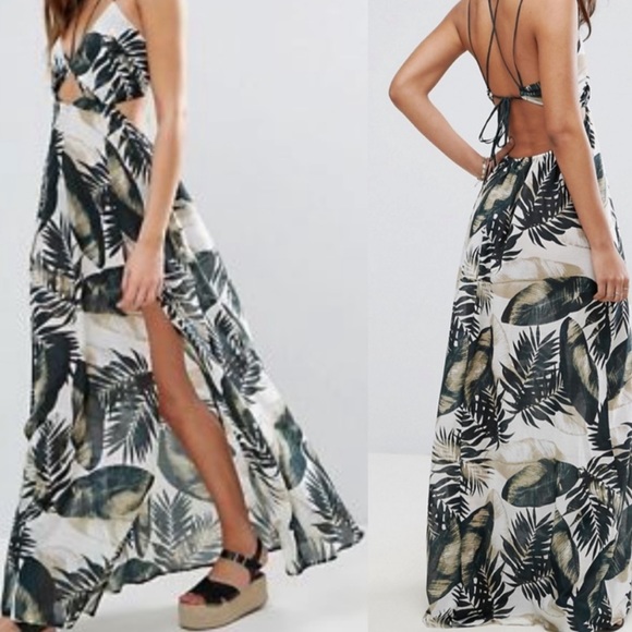 ASOS Dresses & Skirts - ASOS Maxi Dress floral / palm tree